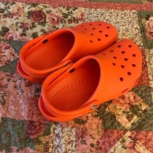 Orange crocs